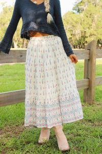 Sadie & Sage: Sagebrush Maxi Skirt - Cream Multi