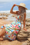 Feeling So Vibrant Halter Midi Dress - Multi