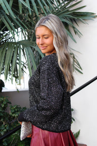 Z Supply: Gleam Sequin Sweater - Black