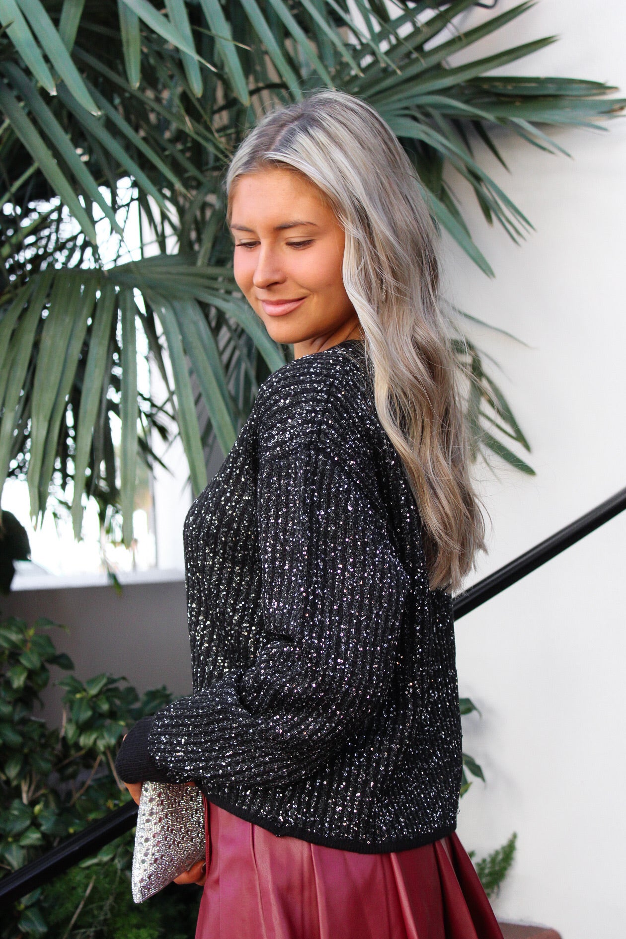 Z Supply: Gleam Sequin Sweater - Black