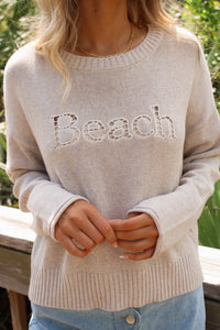 Z Supply: Beach Embroidered Sweater - Natural Heather