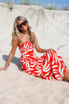 Z Supply: Elodi Vacances Midi Dress - Cabana Red