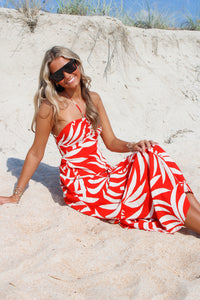 Z Supply: Elodi Vacances Midi Dress - Cabana Red