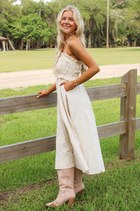 Sadie & Sage: Classic Beauty Midi Dress - Cream/Black