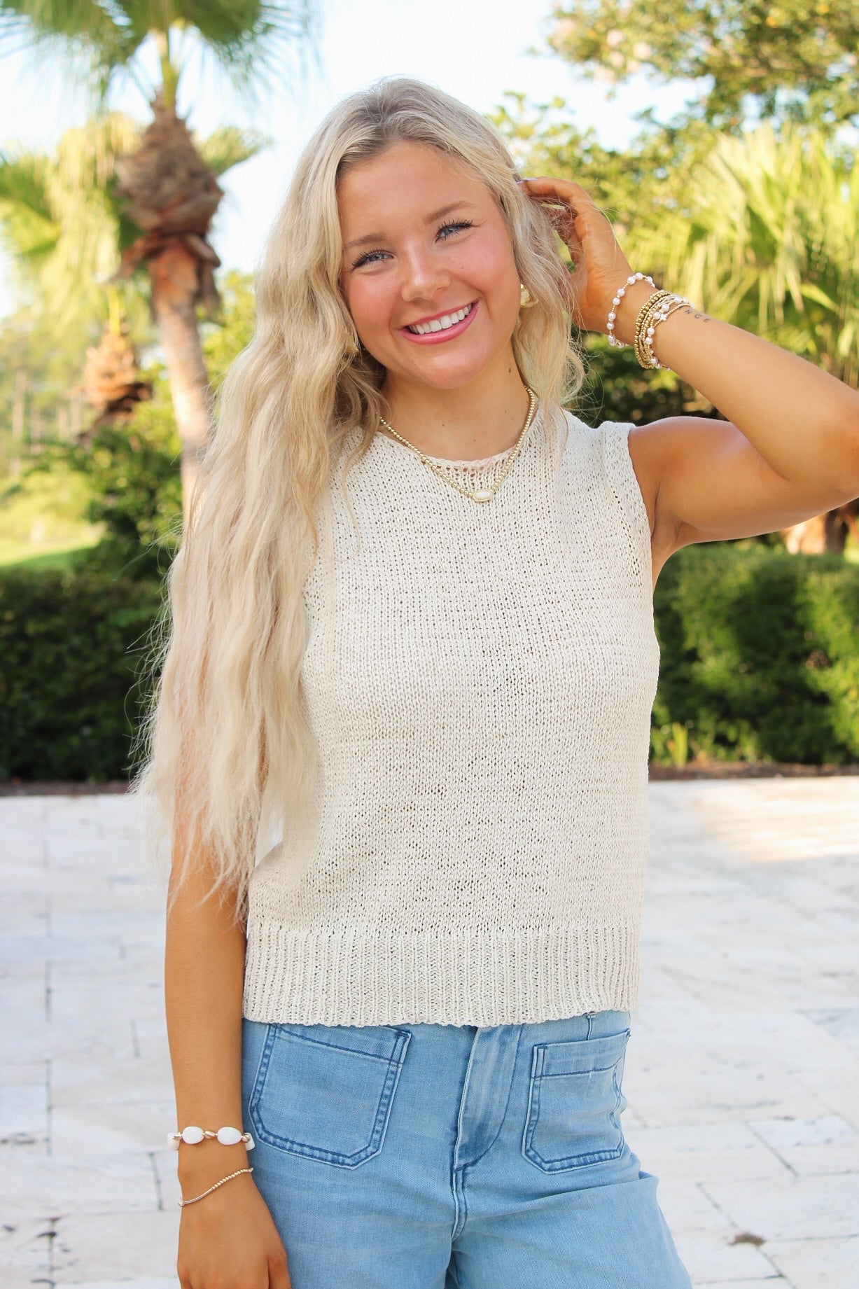 Sadie & Sage: Warm Gesture Sweater Vest - Cream