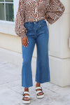 Alicia Cropped Straight Leg Jeans - Demin
