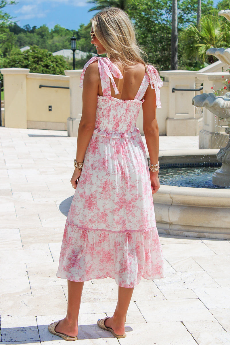 All My Love Floral Ruffle Dress - Mauve