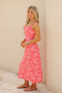 Z Supply: Charisma Ona Floral Midi Dress - Lychee