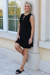 Blissful Bows Heavy Knit Mini Dress - Black