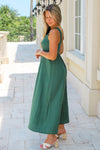 Find Your Passion Smocked Midi Dress - Moss Green