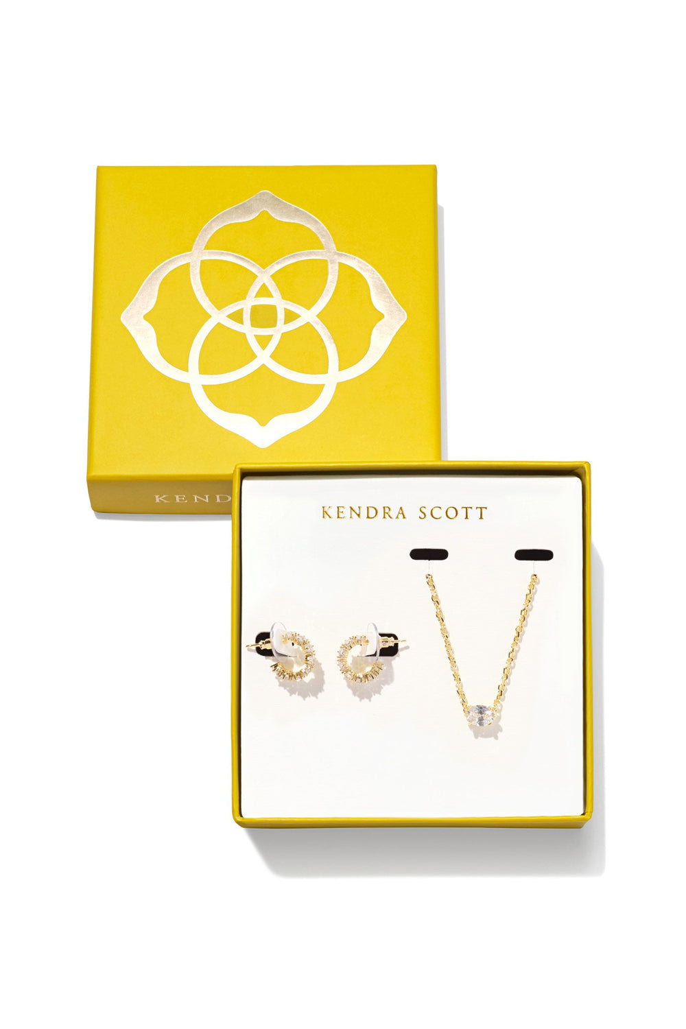 Kendra Scott: Cailin Crystal Gift Set - Gold White Crystal | Makk Fashions