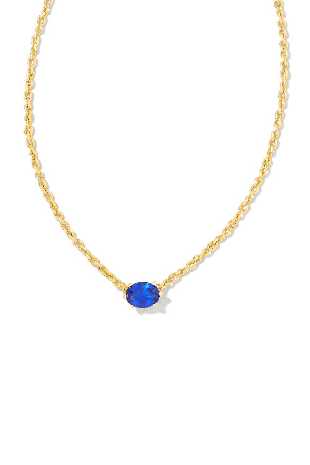 Kendra Scott: Cailin Gold Crystal Pendant Necklace - Blue Crystal | Makk Fashions