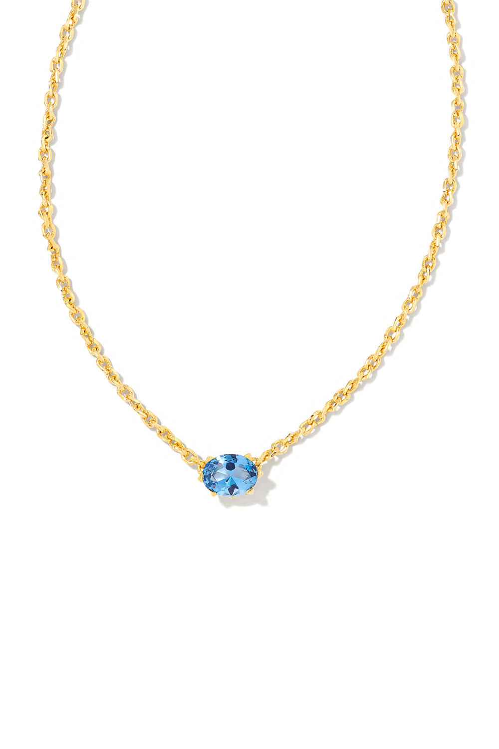 Kendra Scott: Cailin Gold Crystal Pendant Necklace - Blue Violet | Makk Fashions