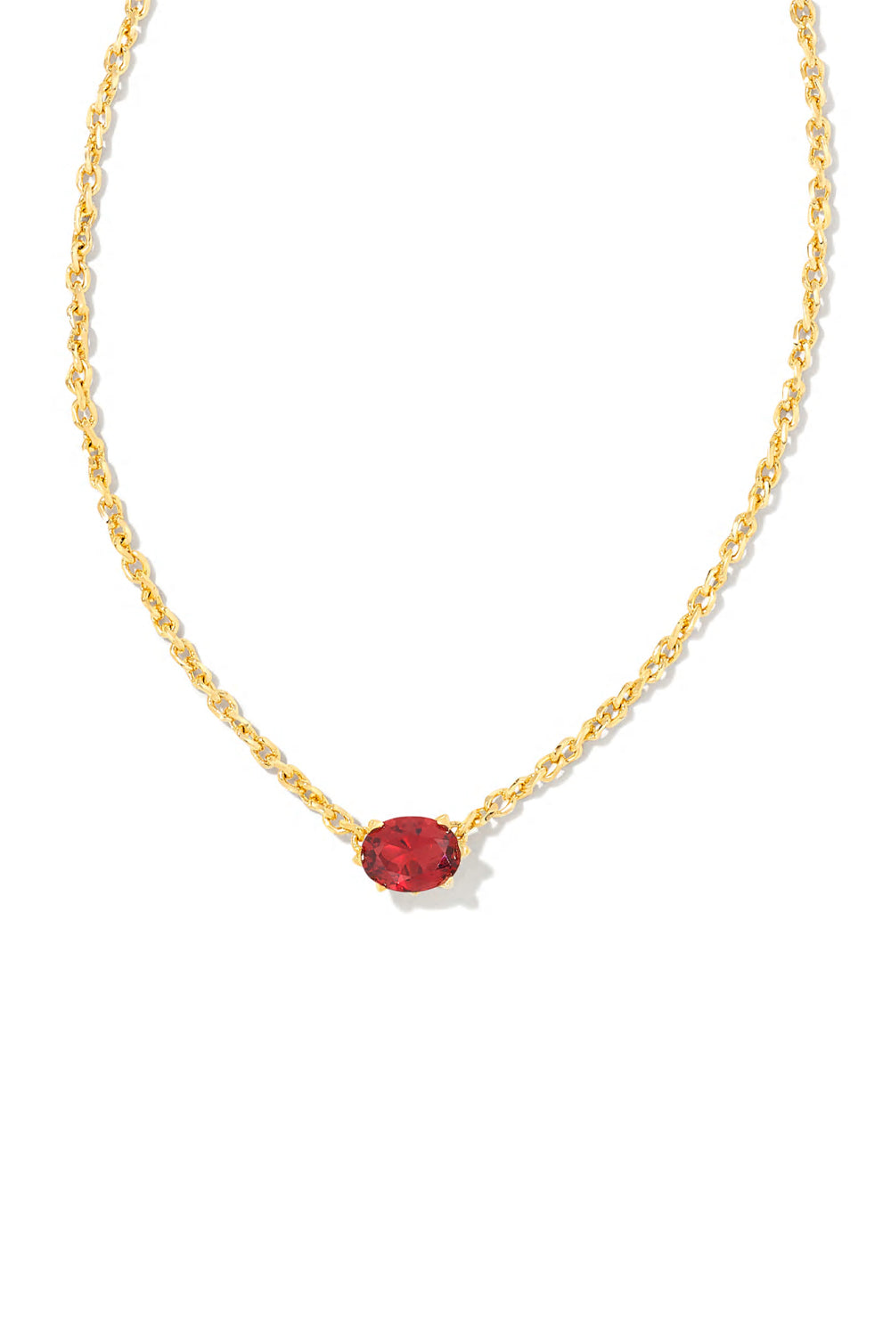 Kendra Scott: Cailin Gold Crystal Pendant Necklace - Burgundy | Makk Fashions