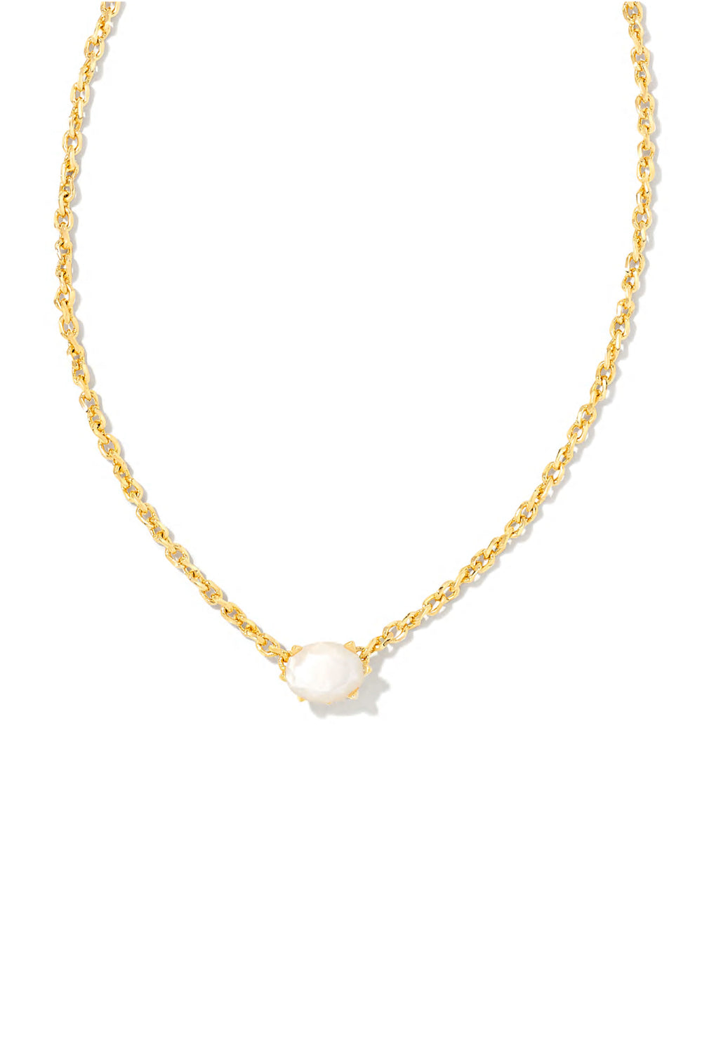 Kendra Scott: Cailin Gold Crystal Pendant Necklace - Ivory MOP | Makk Fashions