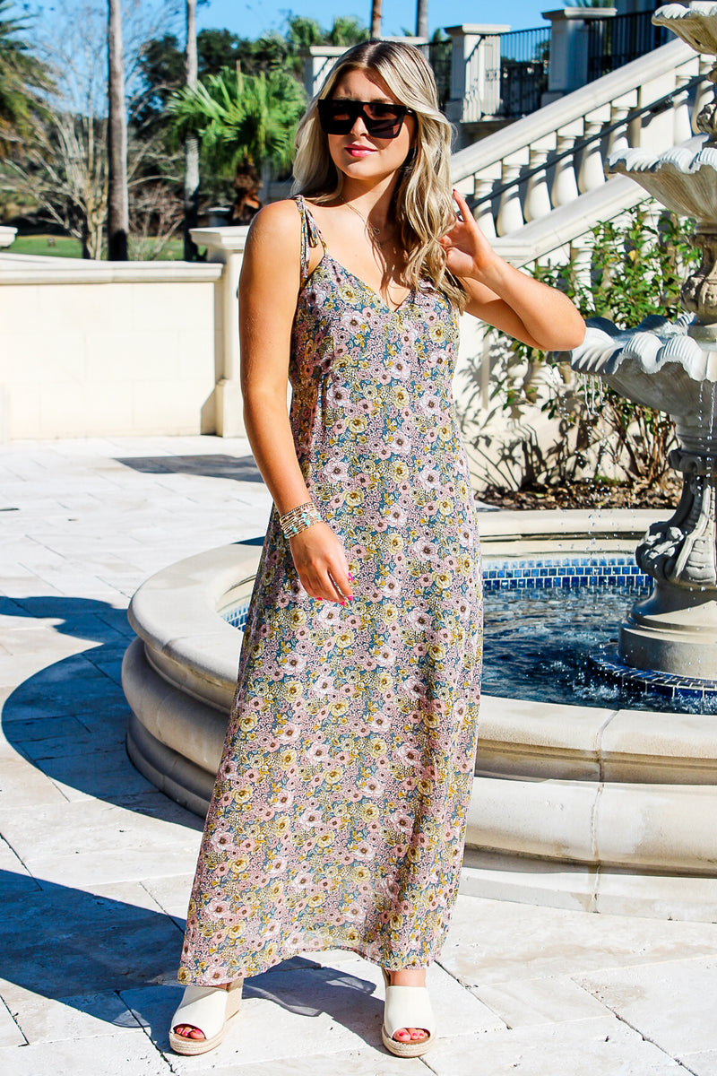 Calling On Spring Floral Maxi Dress - Multi | Makk Fashions