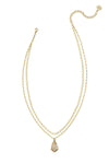 Kendra Scott: Camry Gold Enamel Frame Multi Strand Necklace - Natural Mother-of-Pearl | Makk Fashions