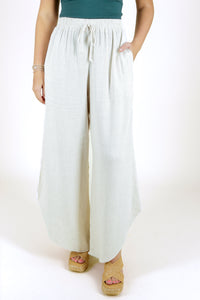 Casual Days Linen Pants - Oatmeal | Makk Fashions