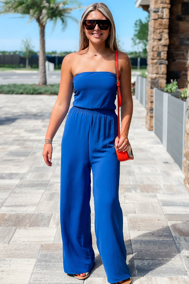 Celebrating Love Wide Leg Jumpsuit - Denim | Makk Fashions