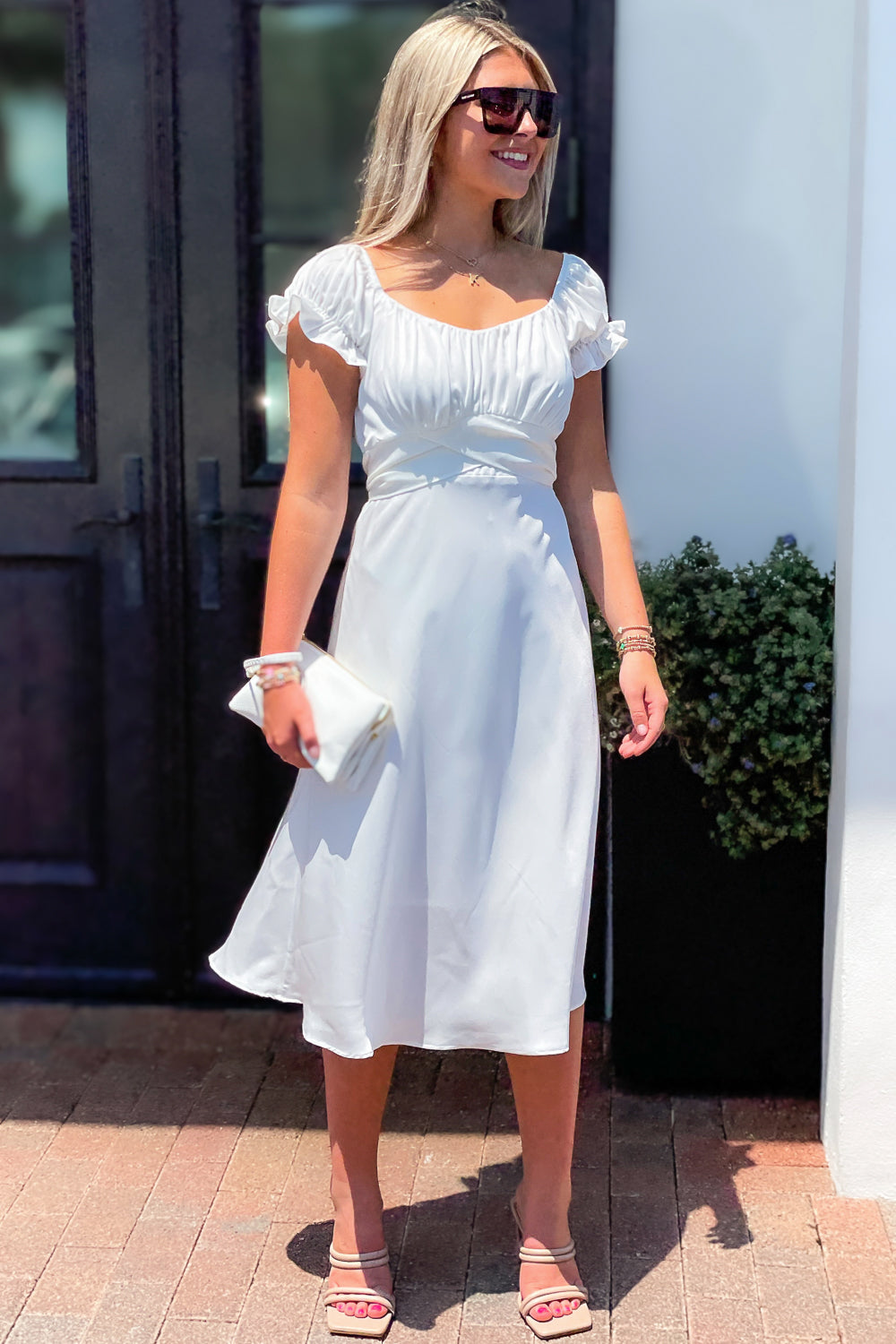Celebrating Me Today Midi Dress - White | Makk Fashions