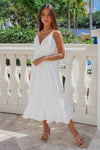 Center Of Attention Tiered Midi Dress - Off White | Makk Fashions