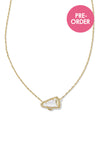 Kendra Scott: Cheer Gold Short Pendant Necklace - White Mother-of-Pearl | Makk Fashions