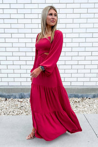 Cheer Me Up Tiered Maxi Dress - Rose Brick | Makk Fashions