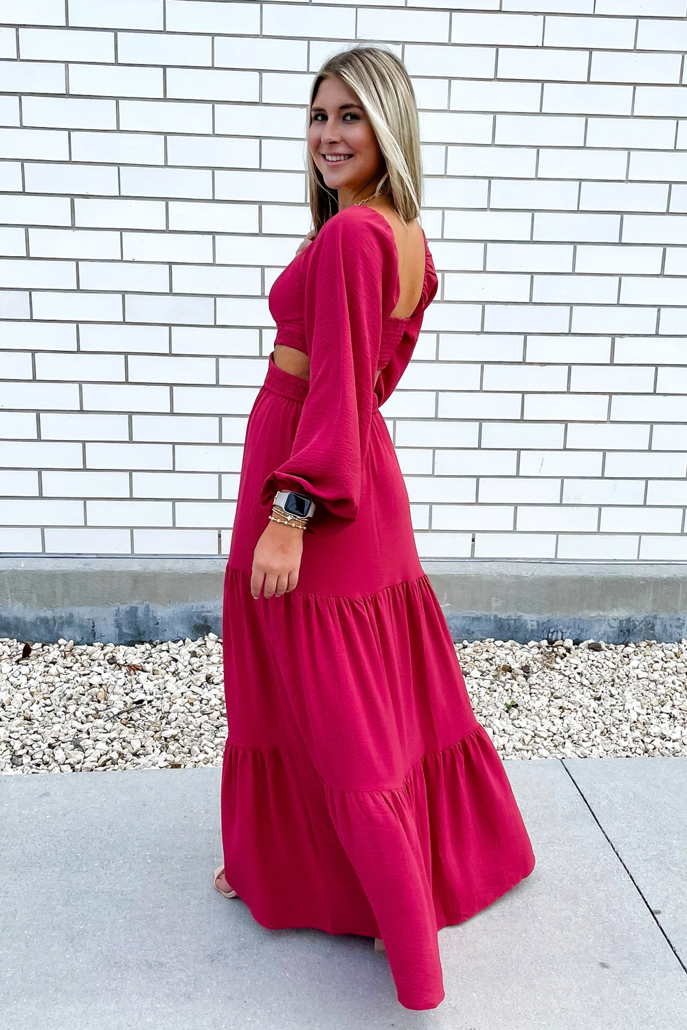 Cheer Me Up Tiered Maxi Dress - Rose Brick | Makk Fashions