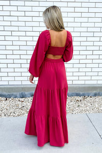 Cheer Me Up Tiered Maxi Dress - Rose Brick | Makk Fashions