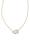Kendra Scott: Cheer Gold Short Pendant Necklace - White Mother-of-Pearl | Makk Fashions