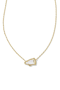 Kendra Scott: Cheer Gold Short Pendant Necklace - White Mother-of-Pearl | Makk Fashions