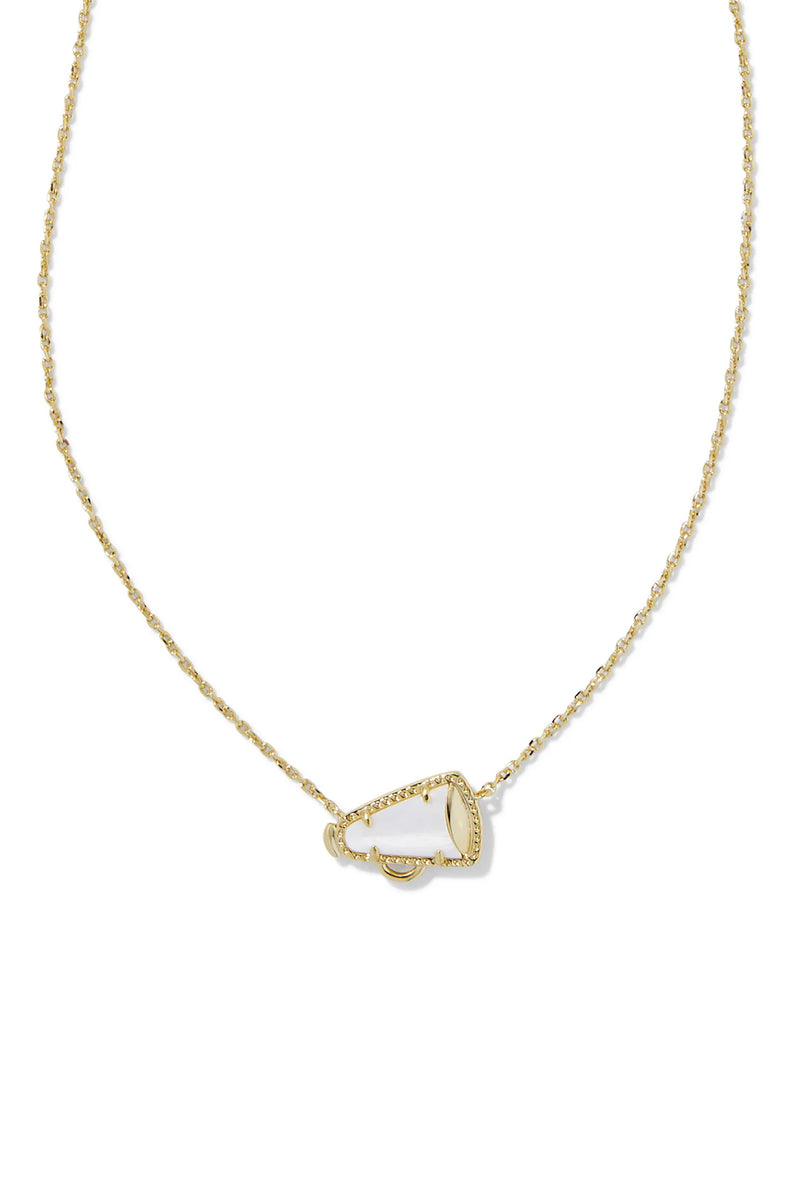 Kendra Scott: Cheer Gold Short Pendant Necklace - White Mother-of-Pearl | Makk Fashions