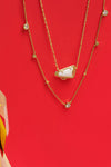 Kendra Scott: Cheer Gold Short Pendant Necklace - White Mother-of-Pearl | Makk Fashions