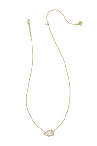 Kendra Scott: Cheer Gold Short Pendant Necklace - White Mother-of-Pearl | Makk Fashions