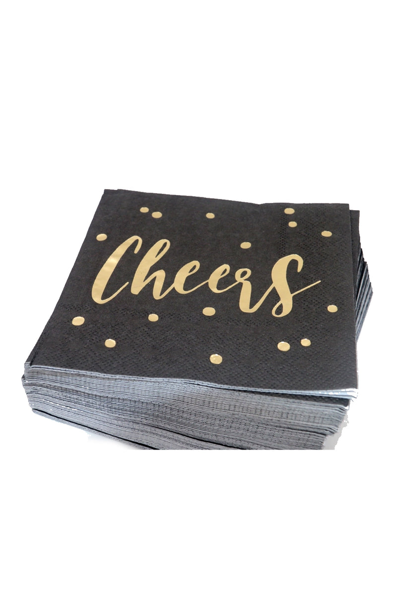 Cheers Foil Cocktail Napkins 20ct | Makk Fashions