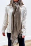 Chilly Days Scarf With Tassel - Khaki | Makk Fashions