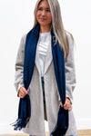 Chilly Days Scarf With Tassel - Navy | Makk Fashions