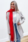 Chilly Days Scarf With Tassel - Red | Makk Fashions