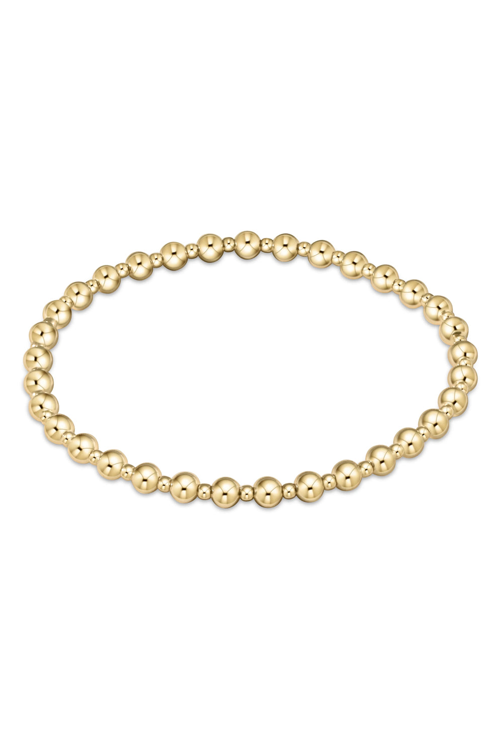 enewton: Classic Grateful Pattern 4mm Bead Bracelet - Gold | Makk Fashions