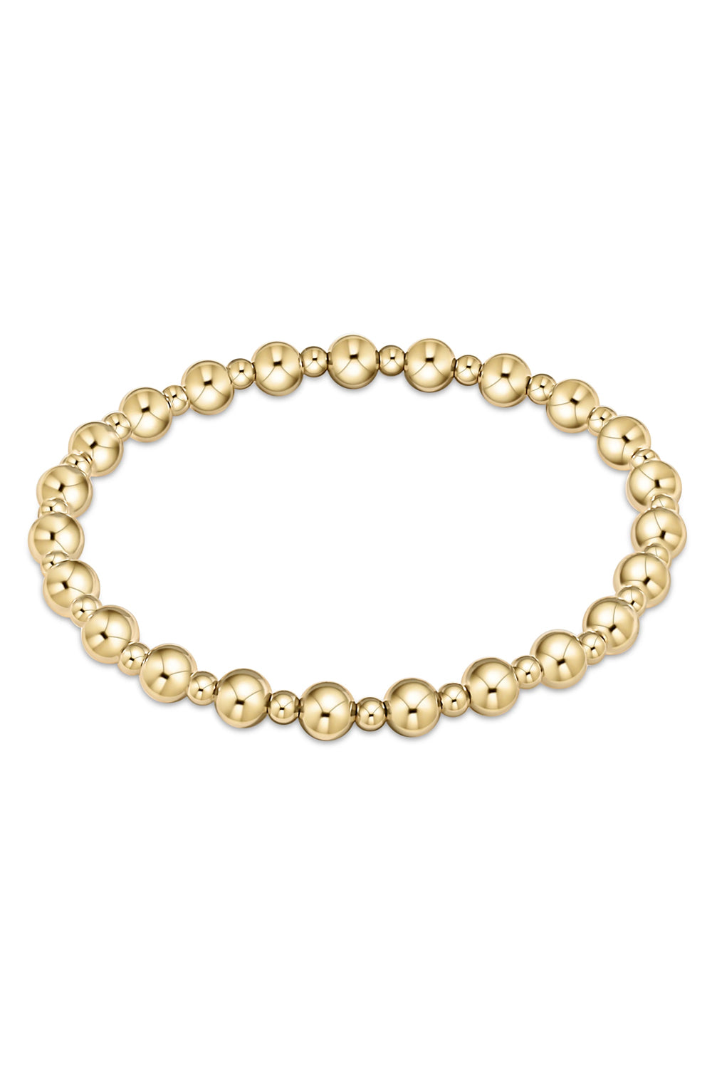 enewton: Classic Grateful Pattern 5mm Bead Bracelet -Gold | Makk Fashions
