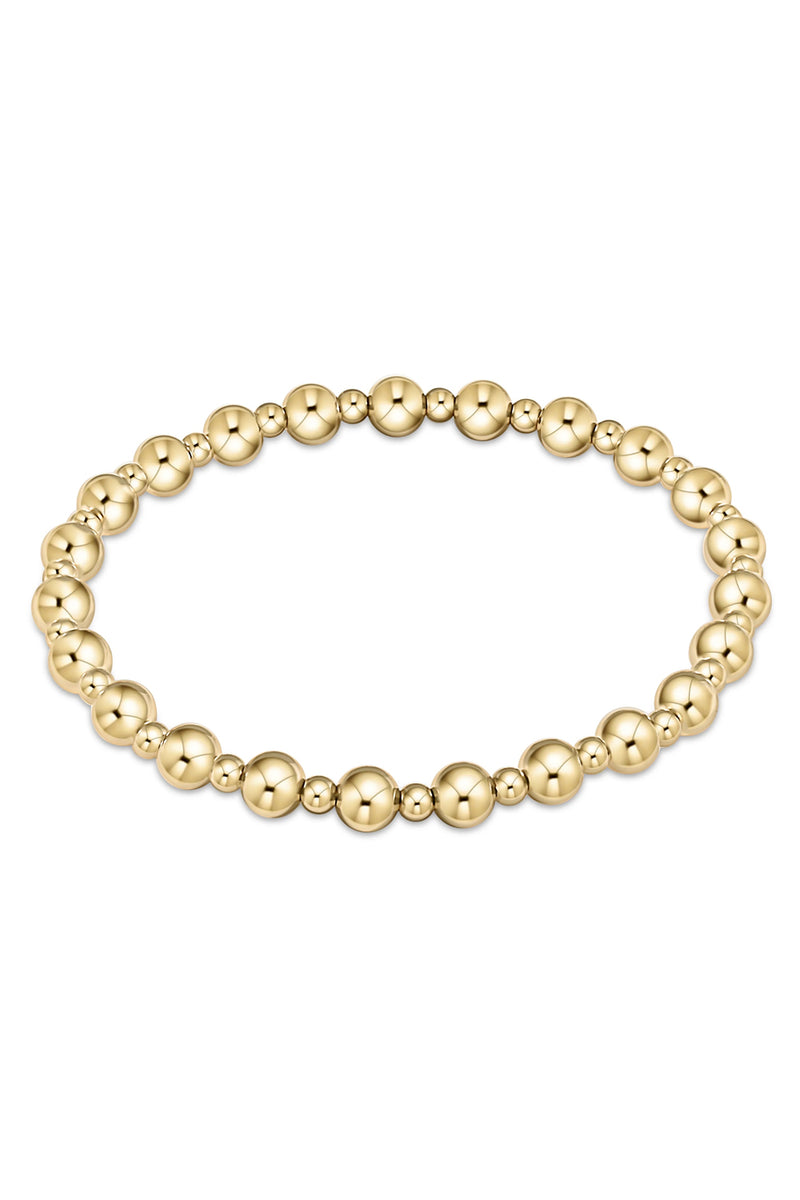 enewton: Classic Grateful Pattern 5mm Bead Bracelet -Gold | Makk Fashions