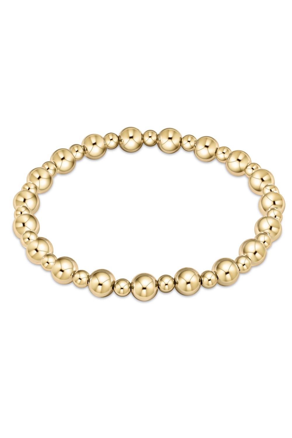 enewton: Classic Grateful Pattern 6mm Bead Bracelet - Gold | Makk Fashions