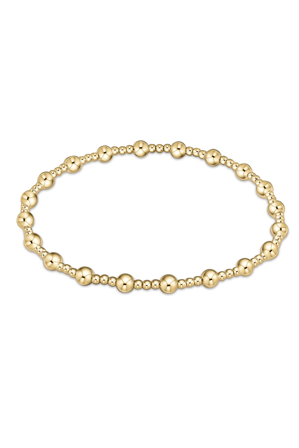 enewton: Classic Sincerity Pattern 4mm Bead Bracelet - Gold | Makk Fashions