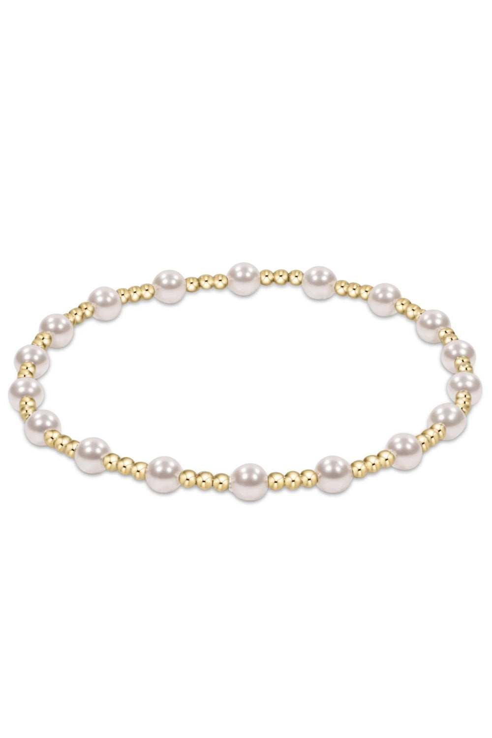 enewton: Classic Sincerity Pattern 4mm Bead Bracelet - Pearl | Makk Fashions