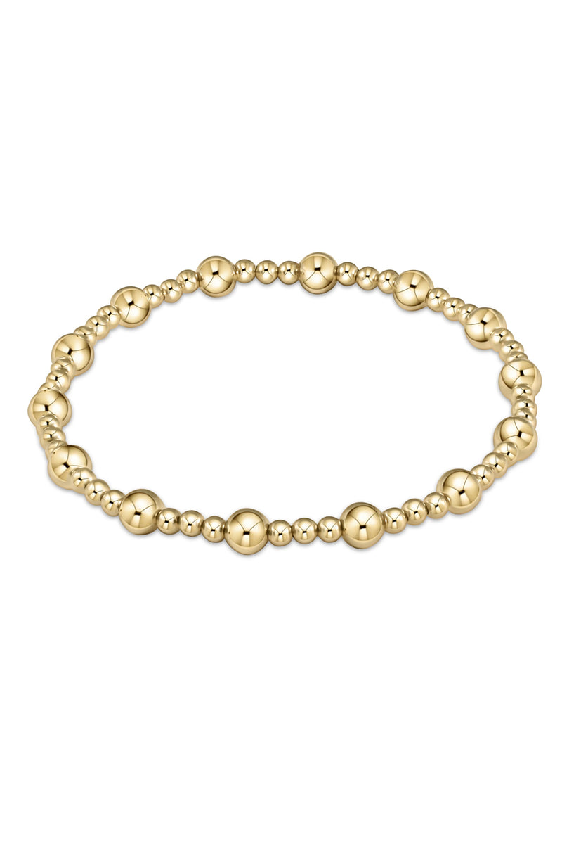 enewton: Classic Sincerity Pattern 5mm Bead Bracelet - Gold | Makk Fashions