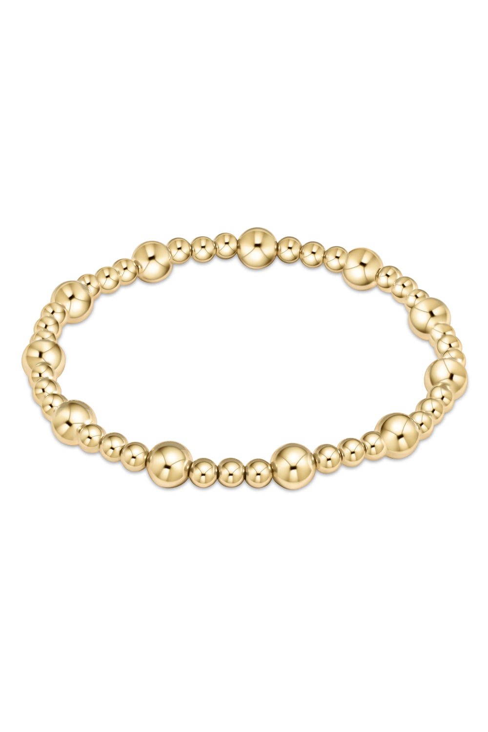 enewton: Classic Sincerity Pattern 6mm Bead Bracelet - Gold | Makk Fashions