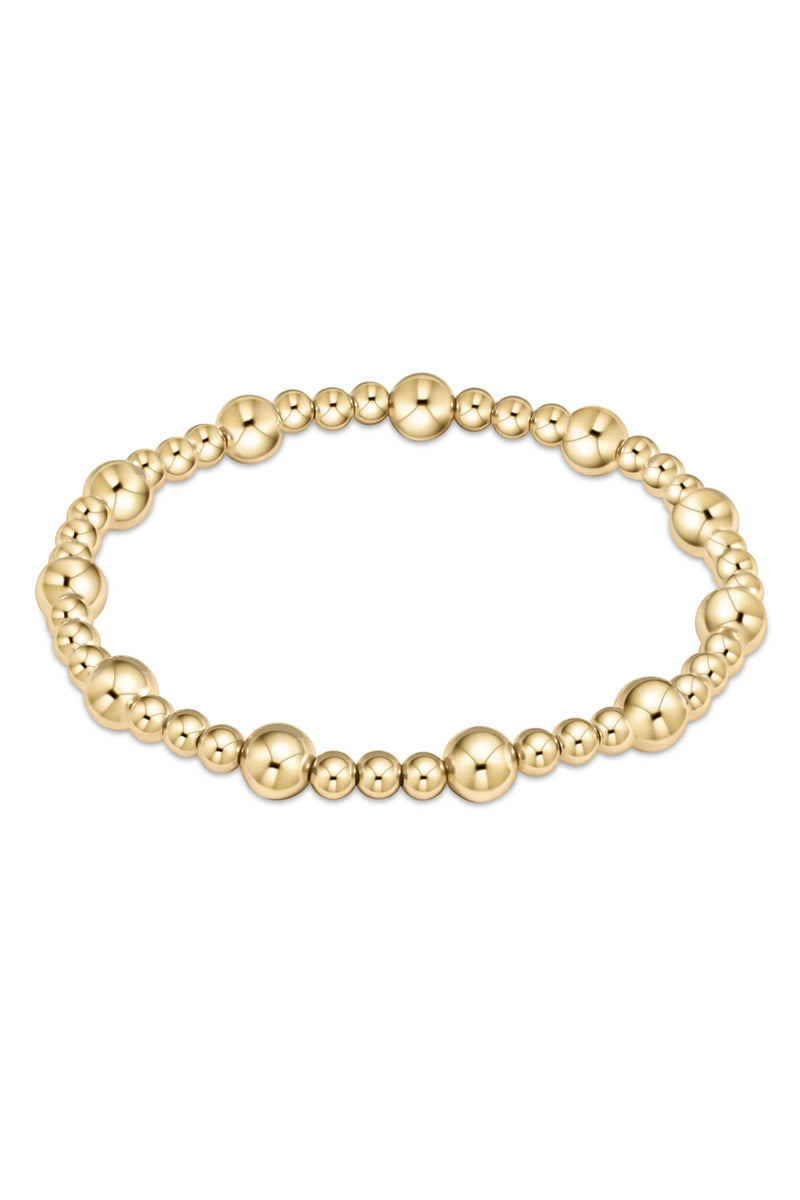 enewton: Classic Sincerity Pattern 6mm Bead Bracelet - Gold | Makk Fashions