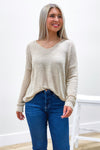 Closer Than Ever Long Sleeve Sweater - Natural | Makk Fashions