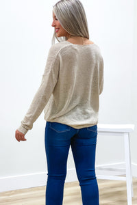 Closer Than Ever Long Sleeve Sweater - Natural | Makk Fashions