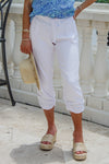Coastal Babe Capri Pants - White